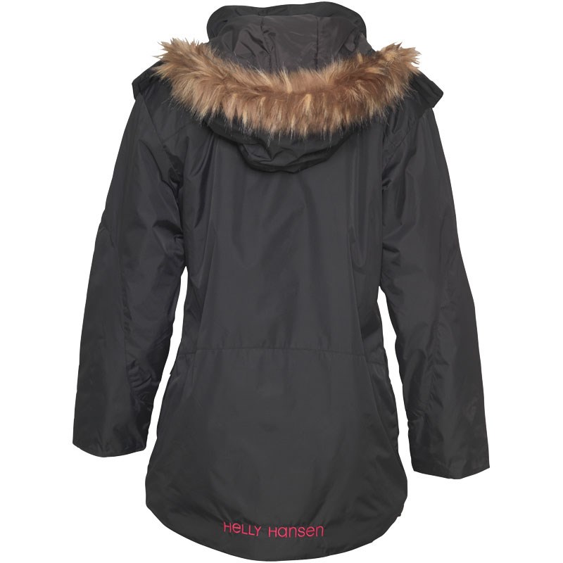 Buy Helly Hansen Girls Aiken Parka Jacket Black/Hot Pink