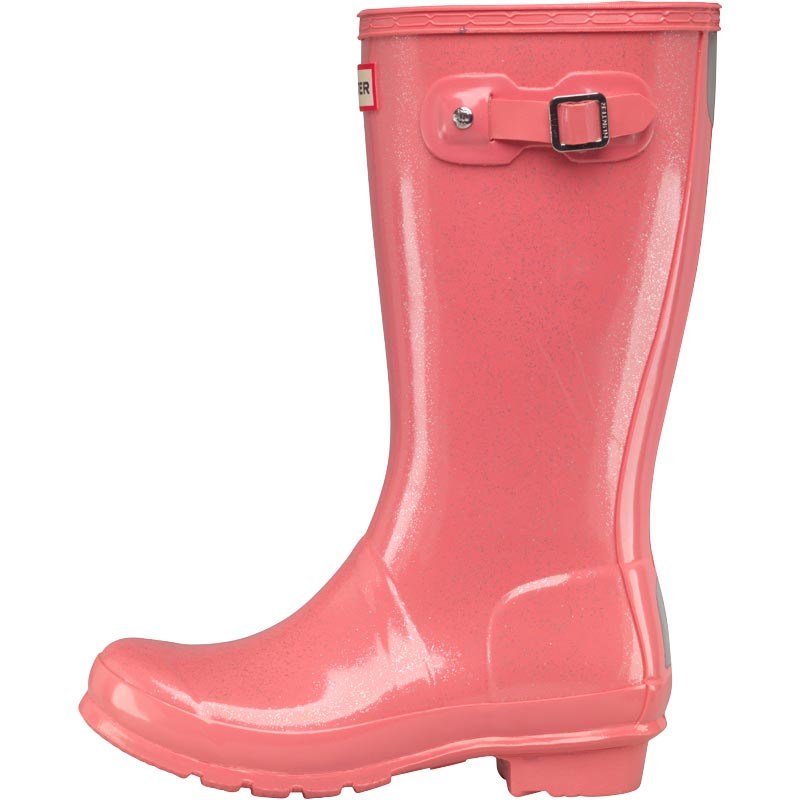 Buy Hunter Junior Girls Glitter Finish Wellington Boots Panther Pink