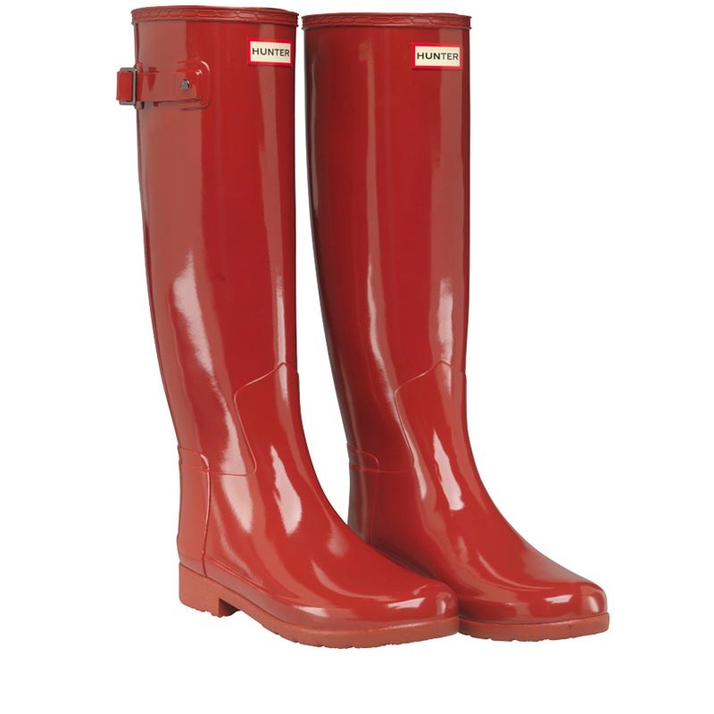 Hunter Bottes en Caoutchouc Original Refined Gloss Femme Rouge