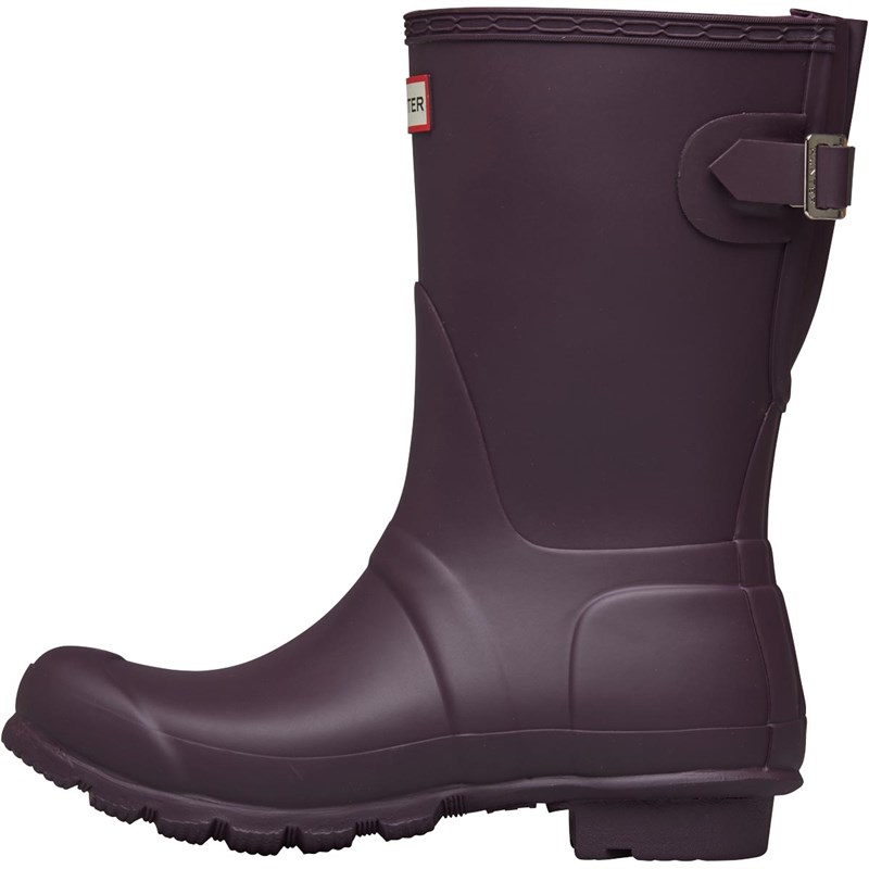 hunter rain boots black grape