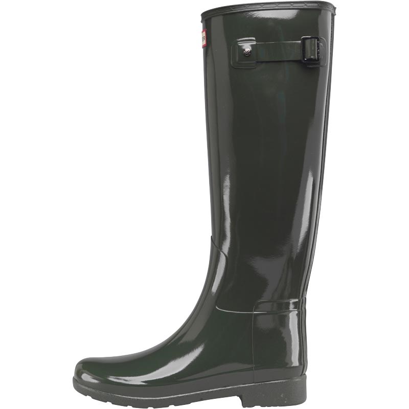 Buy Hunter Original Womens Refined Gloss Wellington Boots Dark Olive