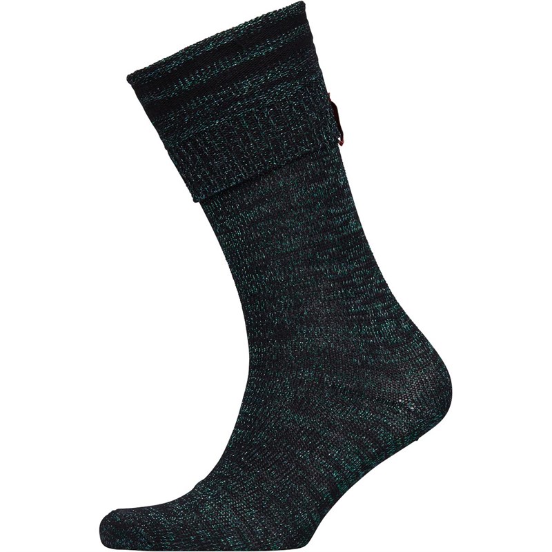 Image of Hunter Original Womens Striped Aurora Borealis Knitted Socks Hyper Green