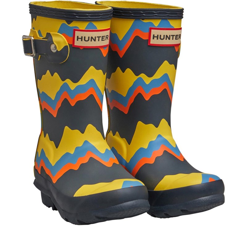 Botas De Agua Hunter Original Little Storm Stripe Niños Azul Marino,  Impermeables