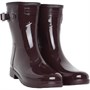Hunter Dame Refined Short Gloss Gummistøvler Mørk Lilla