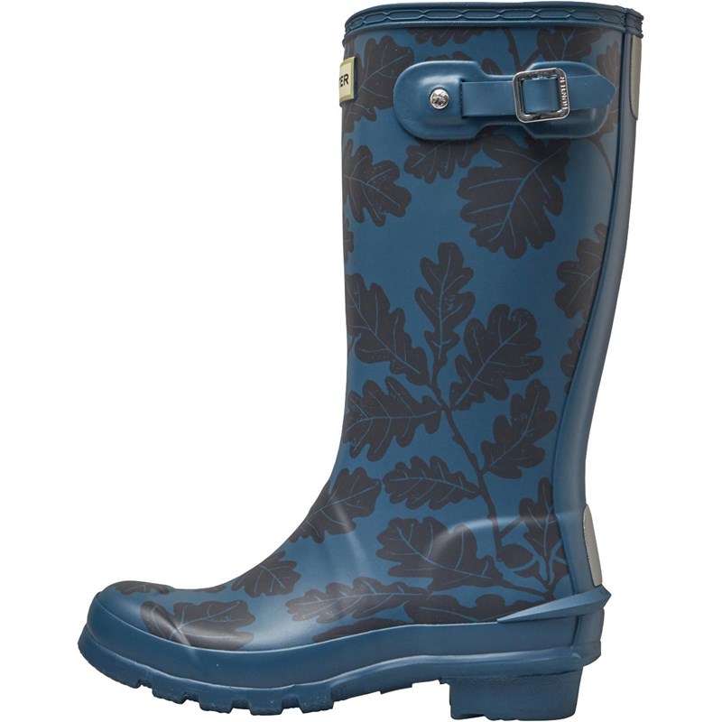 Buy Hunter Kids National Trust Print Short/Mid Wellington Boots Dusk