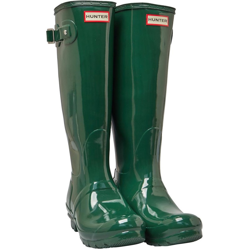 Buy Hunter Womens Original Tall Gloss Wellington Boots Hunter Green