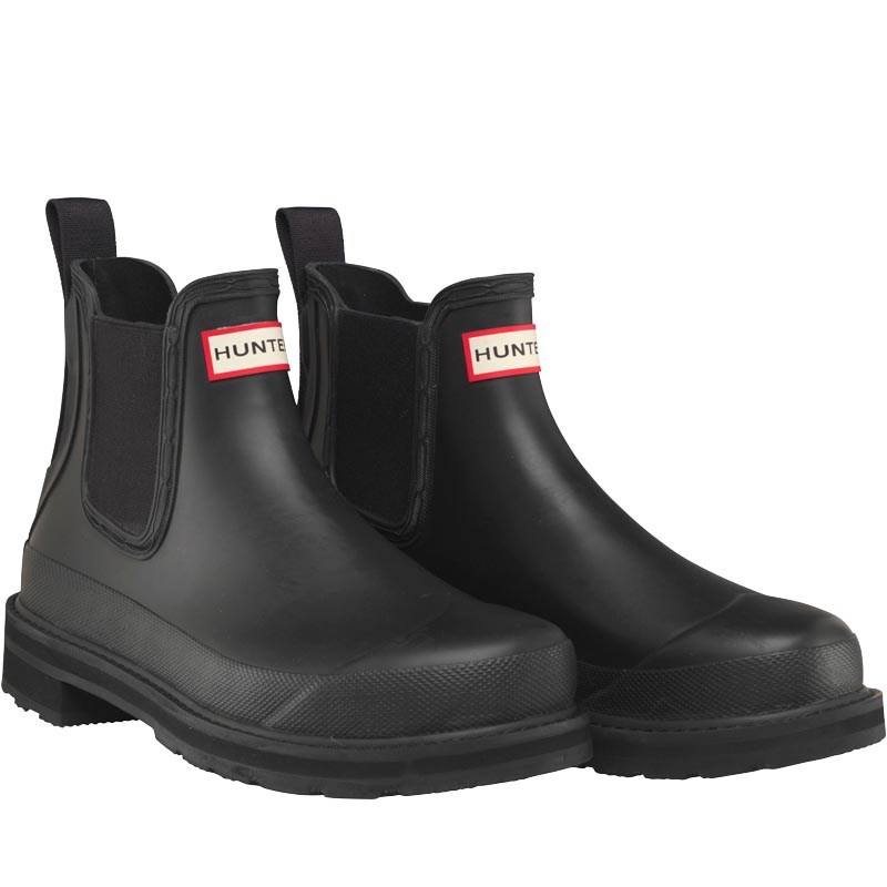 Buy Hunter Original Mens Pull tab Lightweight Chelsea Boots Black
