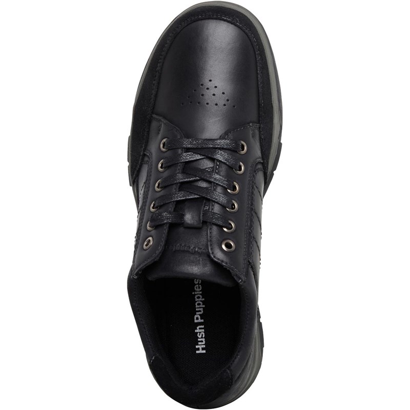 Hush Puppies Herren Finley Freizeit Schuhe Schwarz