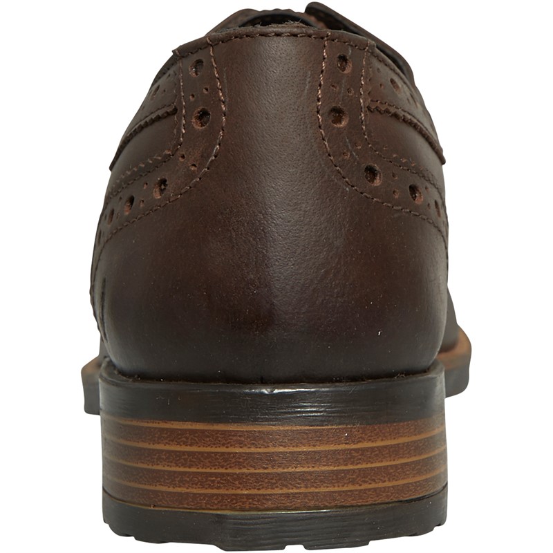 Hush Puppies Mens Carnaby Brogue Shoes Brown Hunter Leather