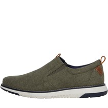 Hush Puppies Mens Benny Slip Casual Shoes Khaki Canvas