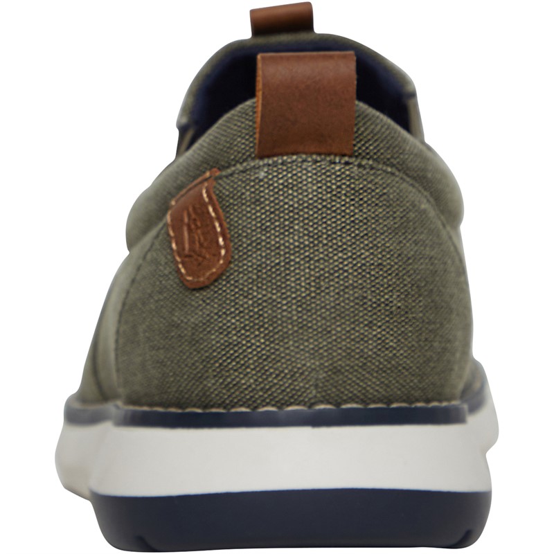 Hush Puppies Mens Benny Slip Casual Shoes Khaki Canvas