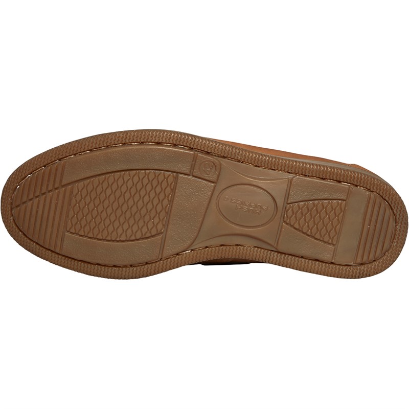 Hush Puppies Mens Solent Deck Shoes Tan Cow Nubuck