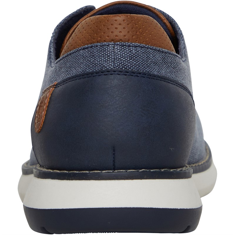 Hush Puppies Mens Bruce Casual Shoes Navy Canvas