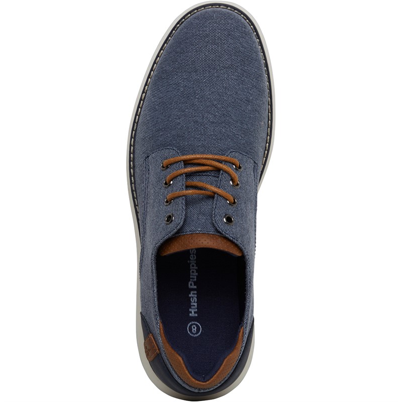 Hush Puppies Mens Bruce Casual Shoes Navy Canvas