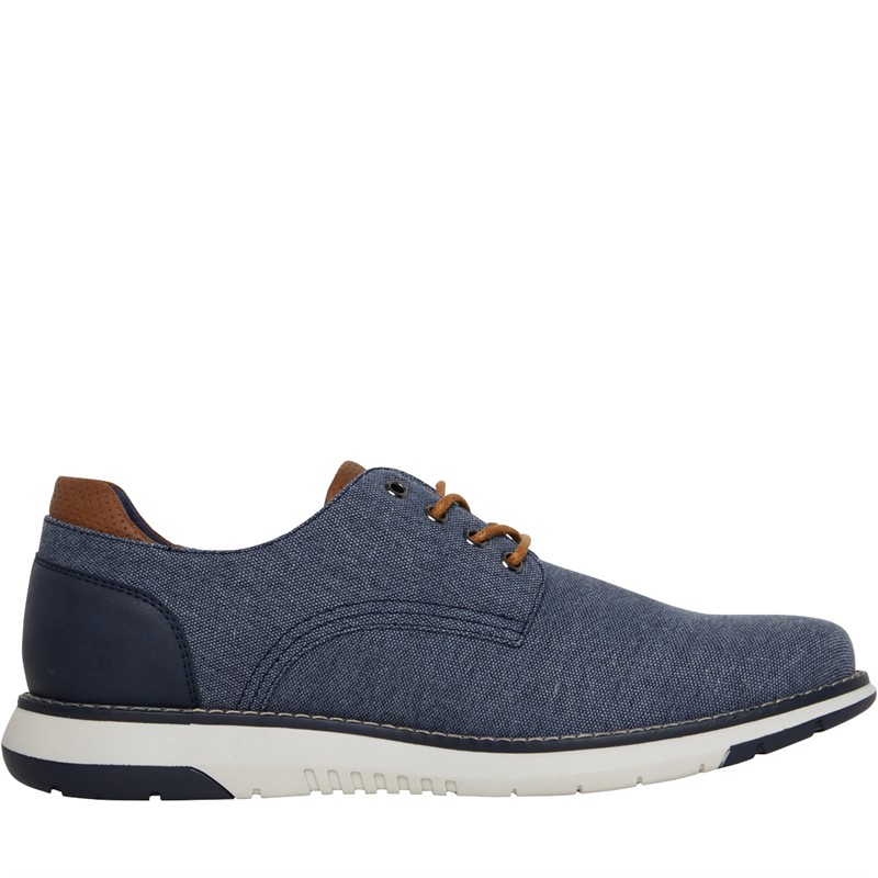 Hush Puppies Mens Bruce Casual Shoes Navy Canvas