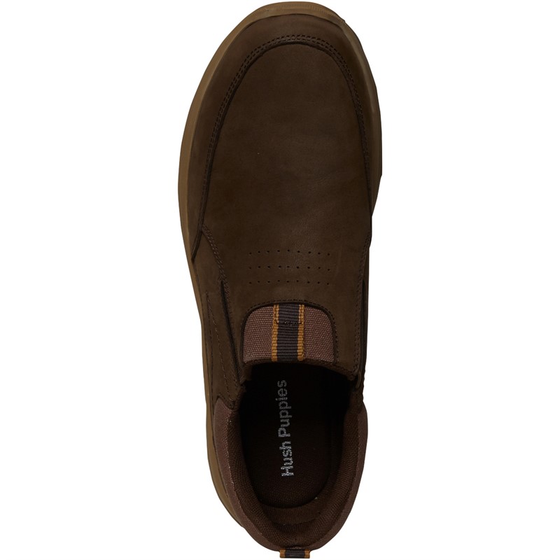 Hush Puppies Mens Arthur Slip On Shoes Brown Nubuck