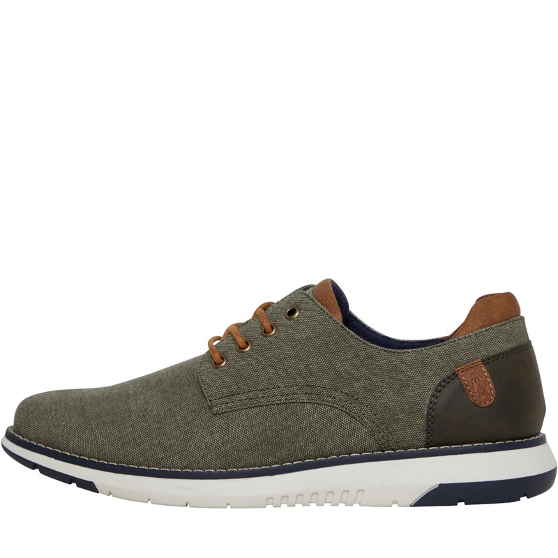 Hush Puppies Mens Bruce Casual Shoes Khaki Canvas