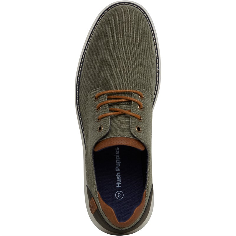 Hush Puppies Mens Bruce Casual Shoes Khaki Canvas