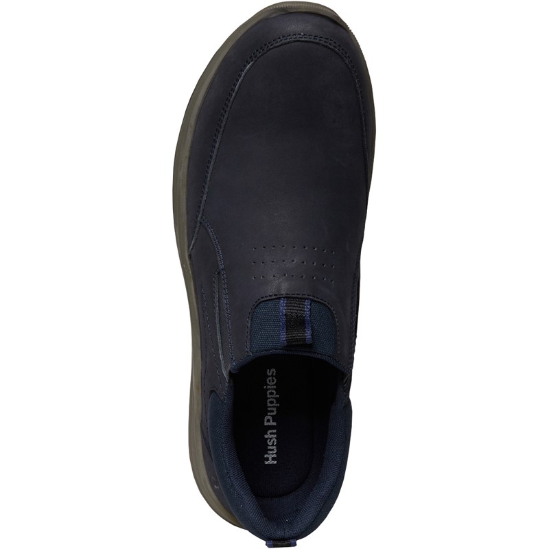 Hush Puppies Mens Arthur Slip On Shoes Navy Nubuck