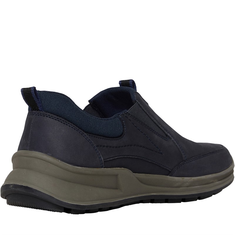 Hush Puppies Mens Arthur Slip On Shoes Navy Nubuck