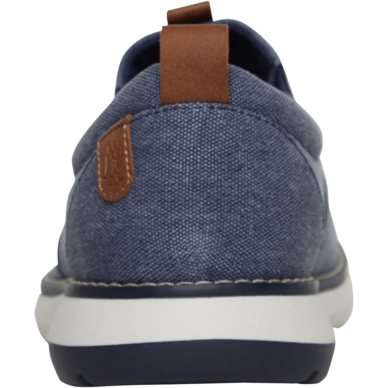 Hush Puppies Mens Benny Slip Casual Shoes Navy Canvas