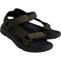 Hush Puppies Mens Cuba Sandals Khaki Canvas/Black Neoprene