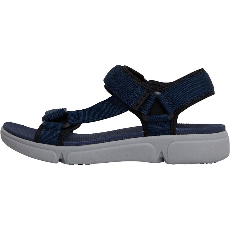 Hush Puppies Mens Cuba Sandals Navy Canvas/Black Neoprene