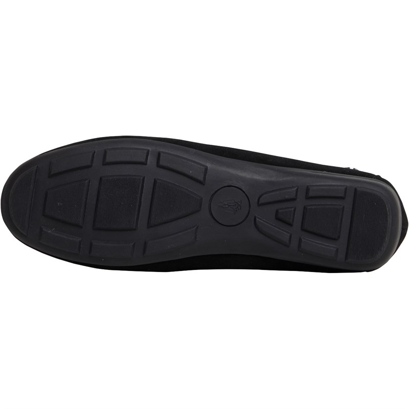 Hush Puppies Womens Molly Loafers Black Suede/Black Sole
