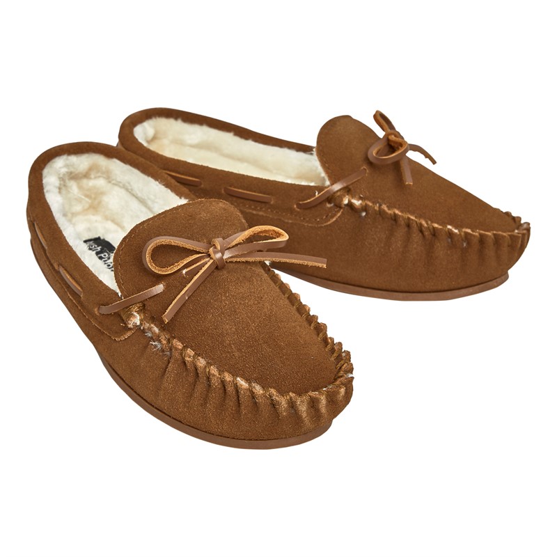 Hush Puppies Womens Allie Moccasin Slippers Chestnut