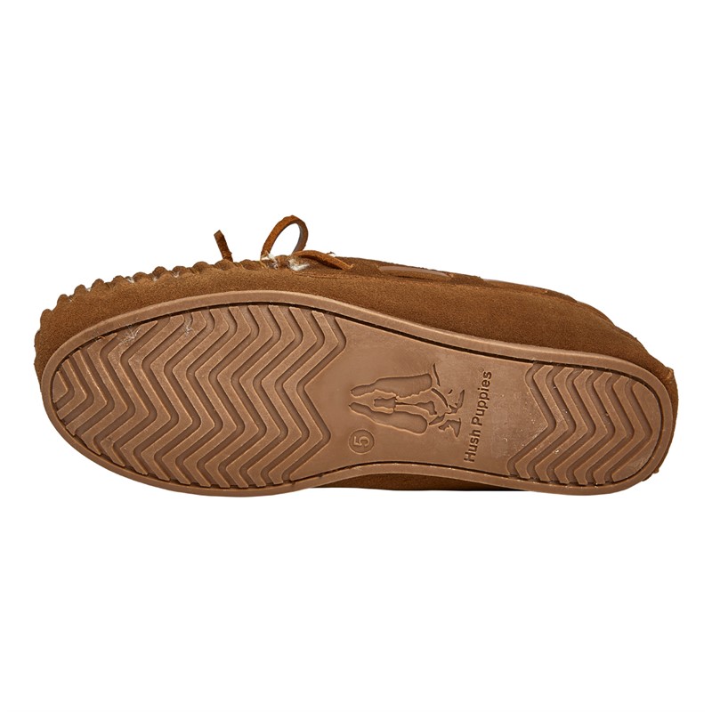 Hush Puppies Womens Allie Moccasin Slippers Chestnut