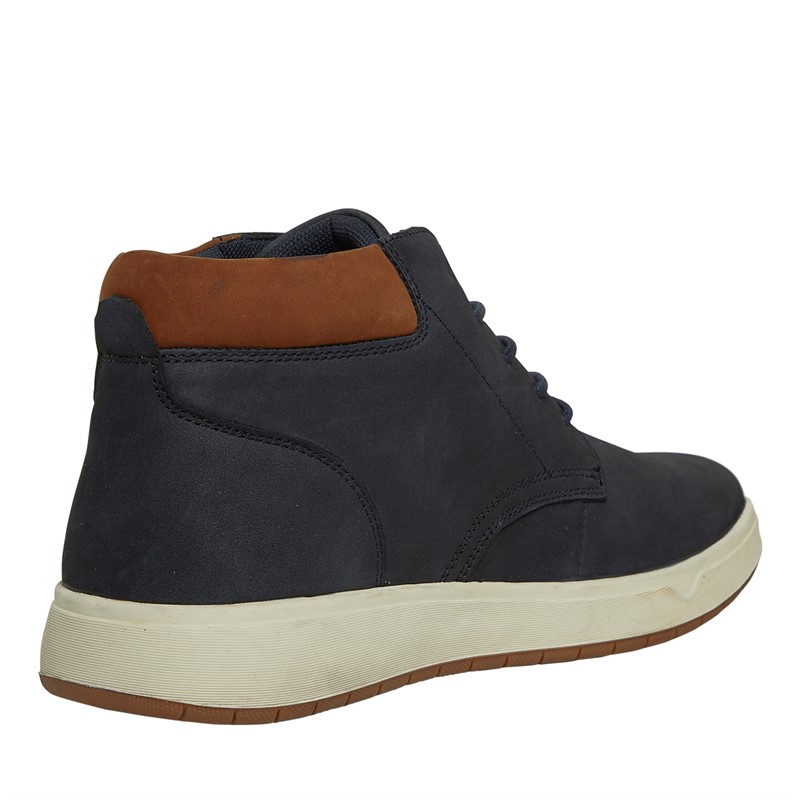 Hush Puppies Mens Bronko Chukka Boots Navy Nubuck/Tan