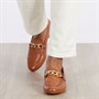 Hush Puppies Womens Harper Chain Loafers Tan