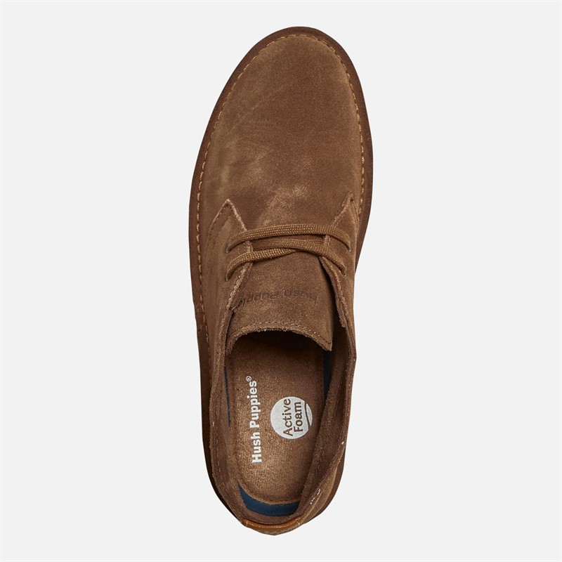 Hush Puppies Mens Sinclair Desert Boots Cognac