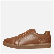 Hush Puppies Mens Madden Trainers Tan Leather/Gum Sole