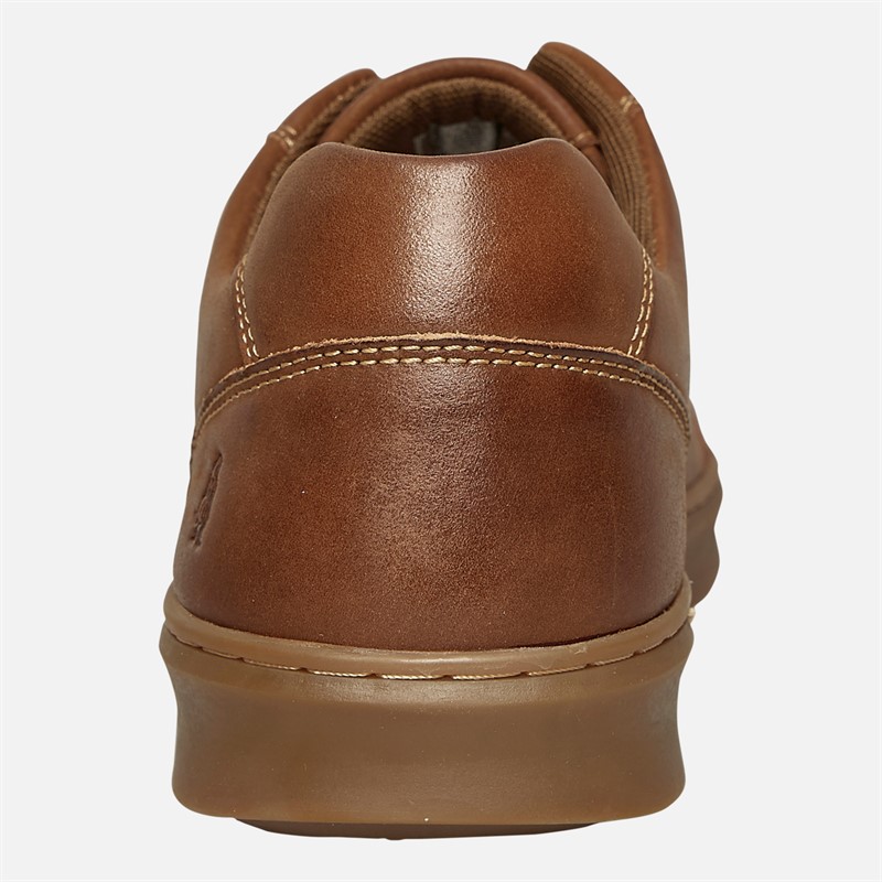 Hush Puppies Mens Madden Trainers Tan Leather/Gum Sole