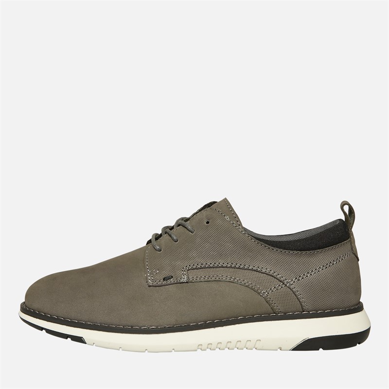 Hush Puppies Mens New Derby Lace Shoes Grey Nubuck