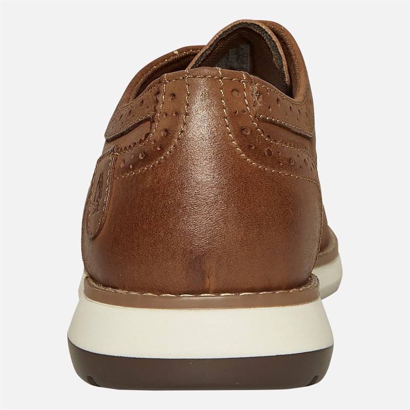 Hush Puppies Mens New Derby Brogue Shoes Tan Leather