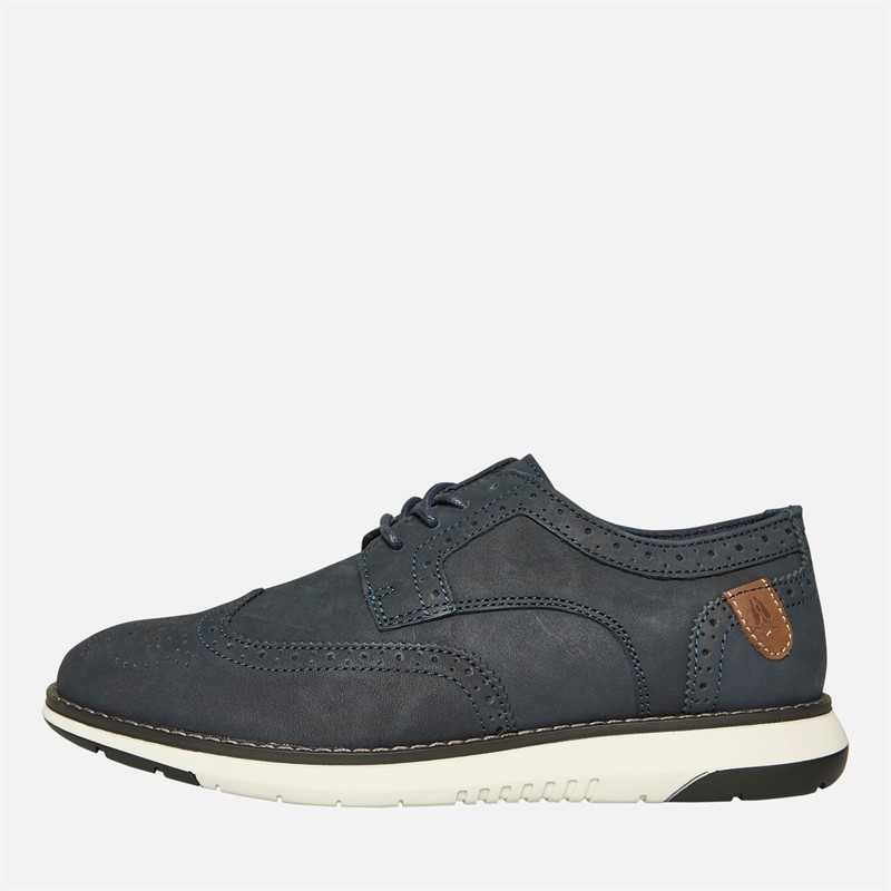 Hush Puppies Mens New Derby Brogue Shoes Navy Nubuck