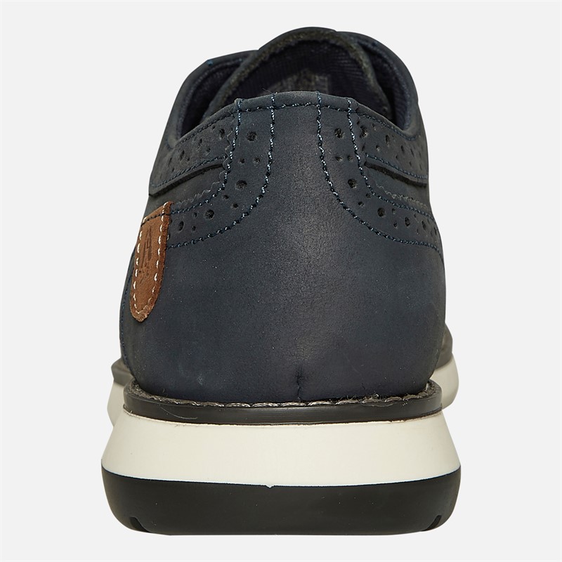Hush Puppies Mens New Derby Brogue Shoes Navy Nubuck