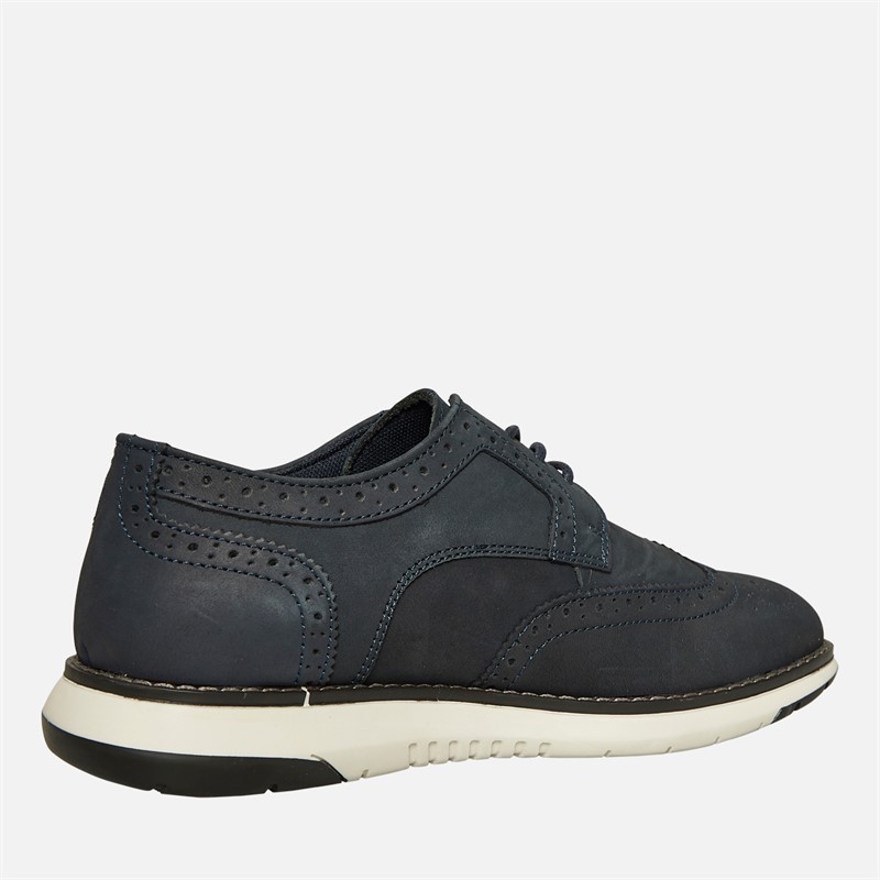 Hush Puppies Mens New Derby Brogue Shoes Navy Nubuck