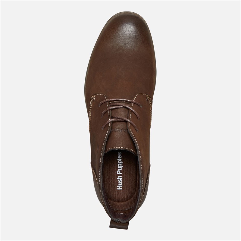 Hush Puppies Mens Tyson Chukka Boots Brown Leather