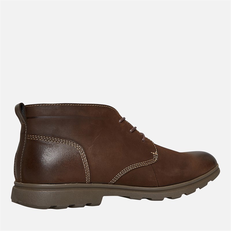 Hush Puppies Mens Tyson Chukka Boots Brown Leather