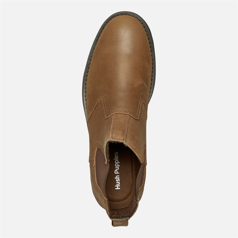 Hush Puppies Mens Dorian Chelsea Boots Brown Leather