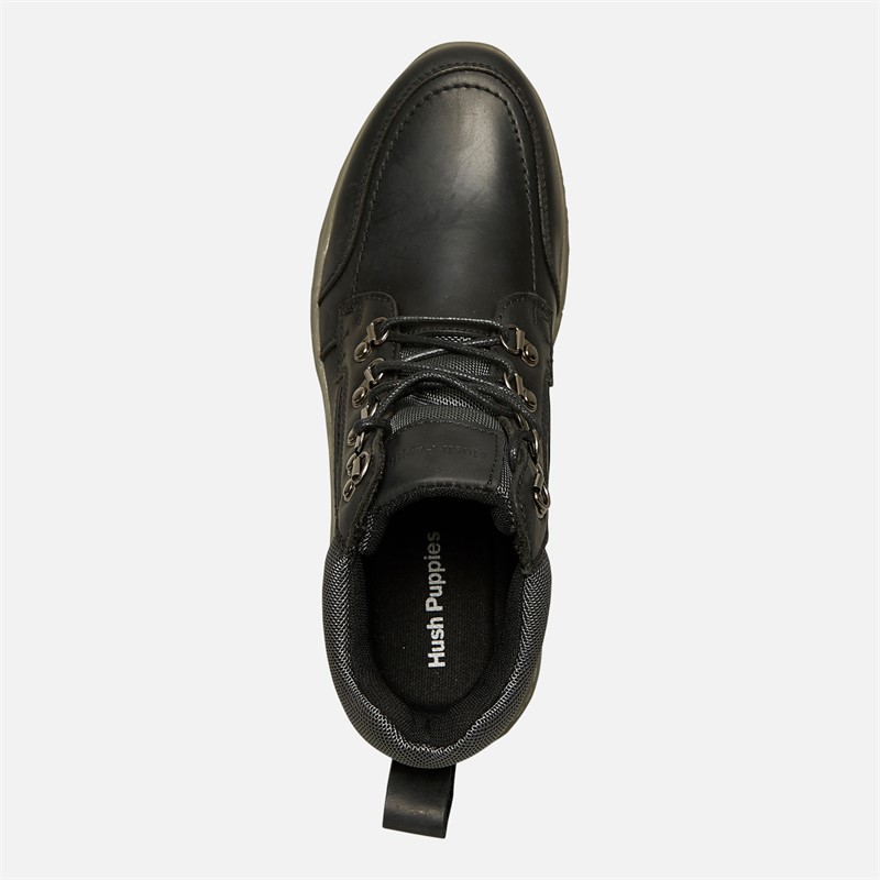 Hush Puppies Mens Nixon Chukka Boots Black Leather