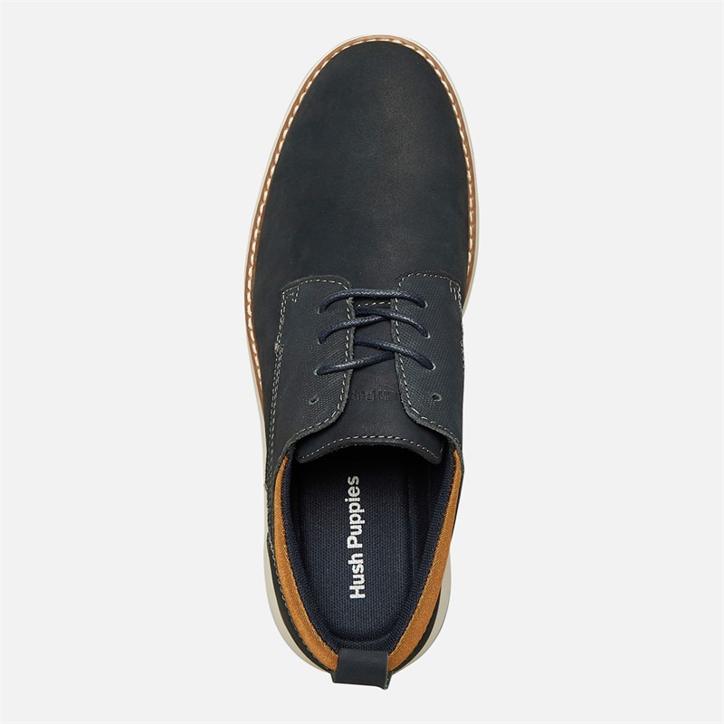 Hush Puppies Mens New Derby Lace Shoes Navy Nubuck