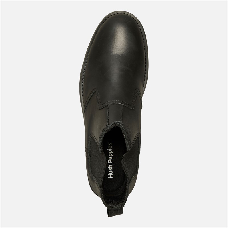 Hush Puppies Mens Dorian Chelsea Boots Black Leather