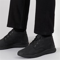 Hush Puppies Mens Finton Chukka Boots Black Leather/Black Sole