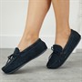 Hush Puppies Womens Allie Moccasin Slippers Navy
