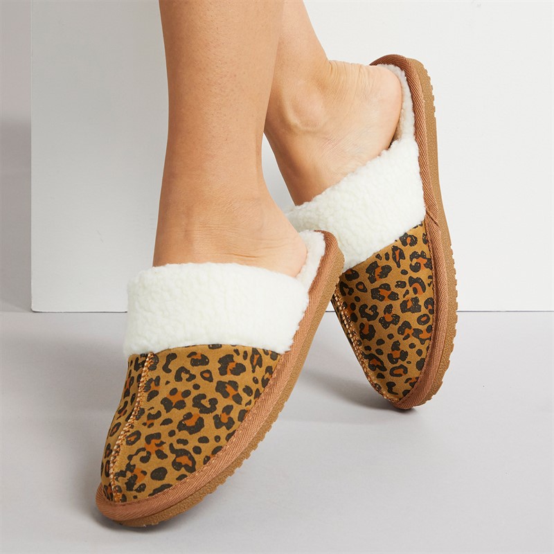 Hush Puppies Womens Arianna Mule Slippers Leopard