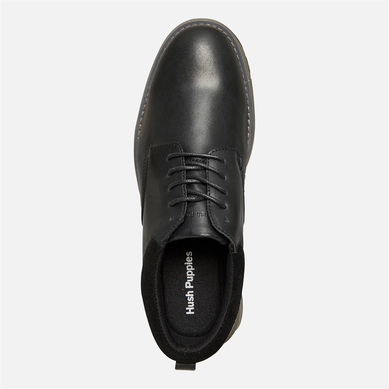Hush Puppies Mens Dylan Derby Shoes Black/Grey